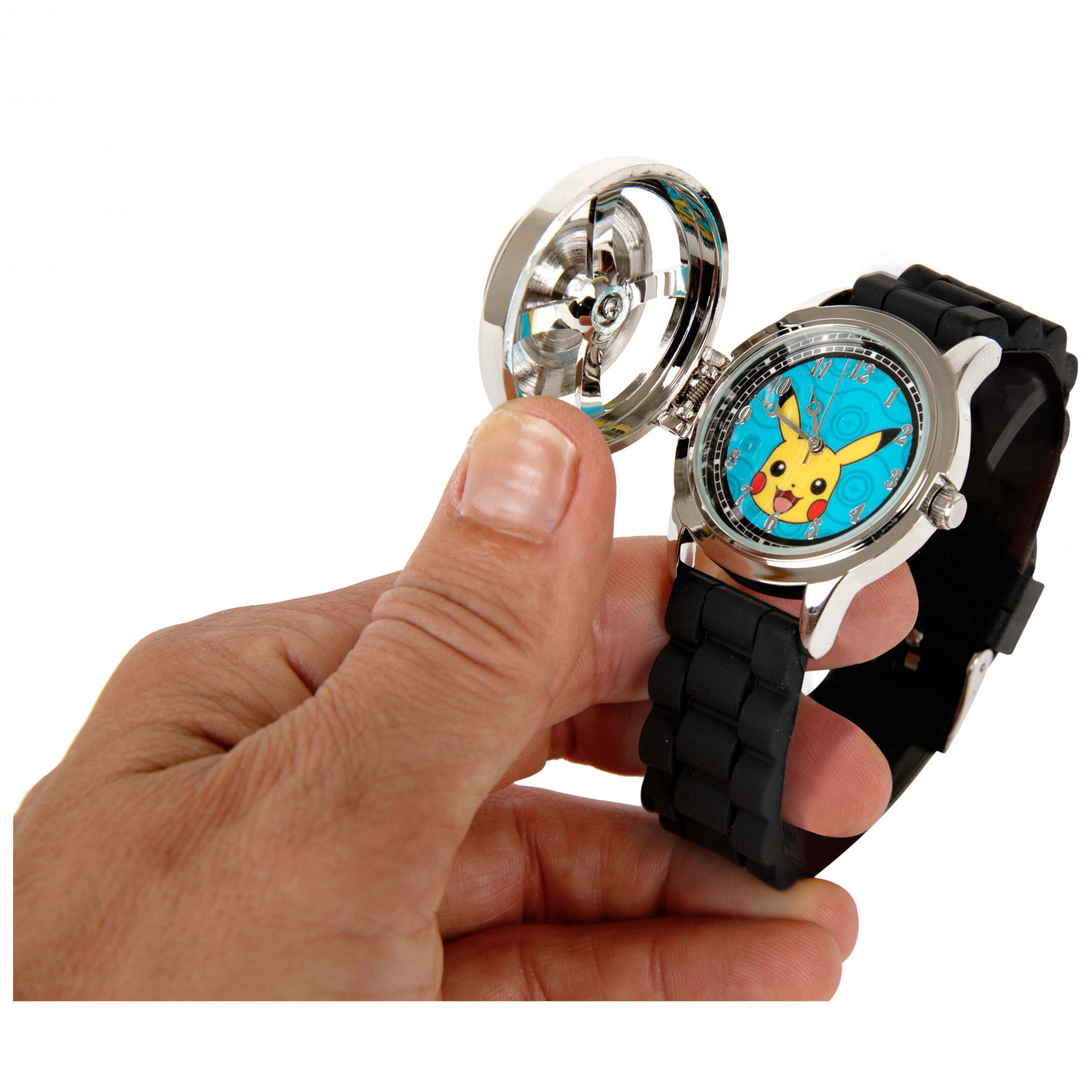 Pokémon Ball with Pikachu Spinner Watch with Rubber Straps